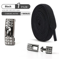 No Tie Shoe Laces Diamond Buckle Elastic Laces Shoelaces Sneaker Kids Adult Shoelace Suitable For Sports Casual Shoes Boots