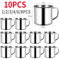 1/5/10PCS 200ML Stainless Steel Mug Coffee Cup Insulated Cup Keep Drinks Hot Camping Travel Mug Milk Tea Cup Tumbler Water Mug