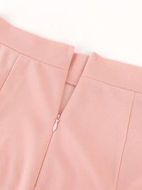 Pink Trumpet Skirt High Waist Women Sexy Package Hip Flare Fishtail Sheath Ruffles Elegant Party Event Occasion Femme Jupes 2023