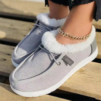 Women Winter Hot Warm Loafers Ladies Short Plush Flats Female Solid Round Toe Casual Shoes High Quality and Soft Cotton Shoes