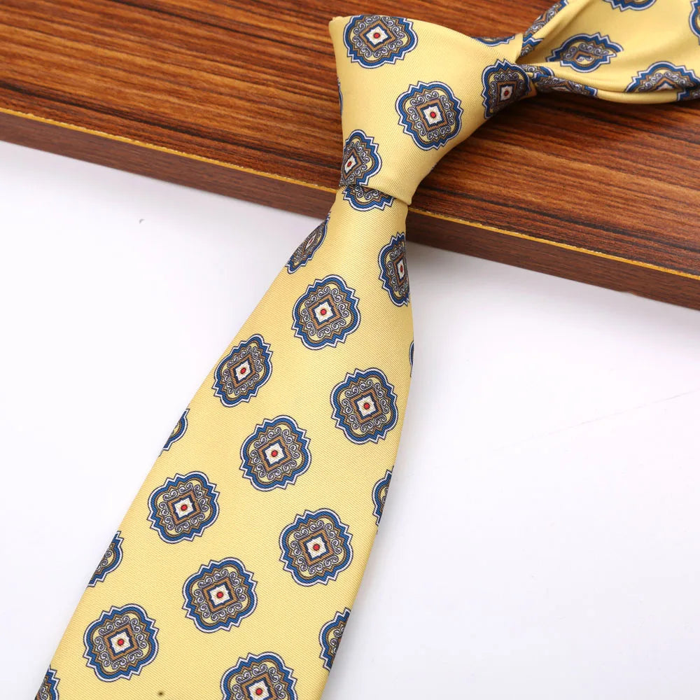 New 8CM Printing Ties For Men Necktie Paisley Floral Designer Scarf Tie For Groom Business Wedding Party