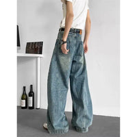 Men Baggy Jeans Wide Leg Unisex Streetwear Hip Hop Dance Pants Loose Fit Trousers Oversized Urban Jogger Street Dance Clothing