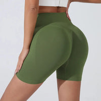Peach Hip Lifting Sports Shorts Women High Waist Belly Slimming Running Training Quick-drying Trousers Tight Three-point Shorts