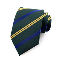 Fashion 8CM Mens Necktie Polka Dot Stripes Paisley Ties For Man Jacquard Woven Ascot Green Color Business Party Accessories