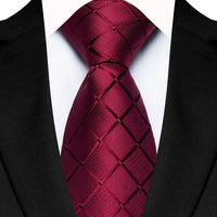 Luxury 8CM Mens Ties Plaid Checks Stripes Classic Business Necktie Jacquard Woven Neck ties For Men Groom Wedding Party Neckwear
