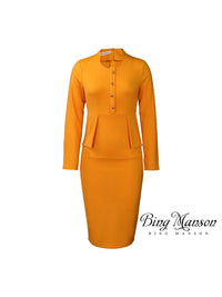 2023 Autumn New Style Women Elegant Long Sleeve Business Church Dress Women Knee Length Office Formal Professional Pencil Skirt