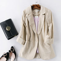 Fashion Women Jacket Casual Solid Blazers Work Outerwear Slim Office Lady Coat Spring Autumn Chic Clothing Tops New 2023