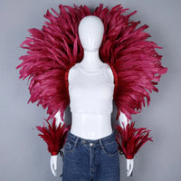 Elegant Women's 2-Piece Shawl Set Cosplay Feather Punk Style for Halloween Masquerade Ball Party Carnival New