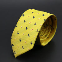 New Men Ties Solid Color Stripe Print Floral 6cm Jacquard Business Neckties Narrow Skinny Tie Wedding Prom Daily Wear Accessory