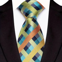 Luxury 8CM Mens Ties Plaid Checks Stripes Classic Business Necktie Jacquard Woven Neck ties For Men Groom Wedding Party Neckwear
