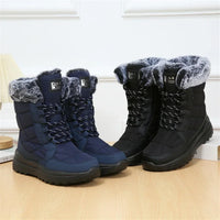 Winter Women's Boots Non-slip Plush Warm Snow Boots for Women Lace Up Platform Ankle Boots Comfortable Flat Shoes Cotton Shoes