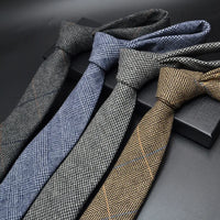 High quality Wool Narrow Tie For Male Work Casual Wedding Groom 6CM Neckties Neckwear Formal Neckcloth Groomsmen Ties men gifts