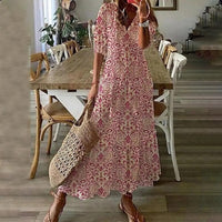 Sexy Bohemian Beach Maxi Dress Woman Summer V Neck Print Boho Elegant Long Beach Sundress