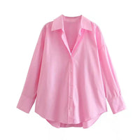 Women Shirt Multicolour Button Up Shirt Women Summer Long Sleeve Top Female Streetwear Oversize Shirts And Blouses