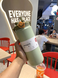 1L/1.2L Large Capacity Thermo Bottle with Straw Stainless Steel Thermal Water Bottle Keep Cold and Hot Thermos Cup Vacuum Flask