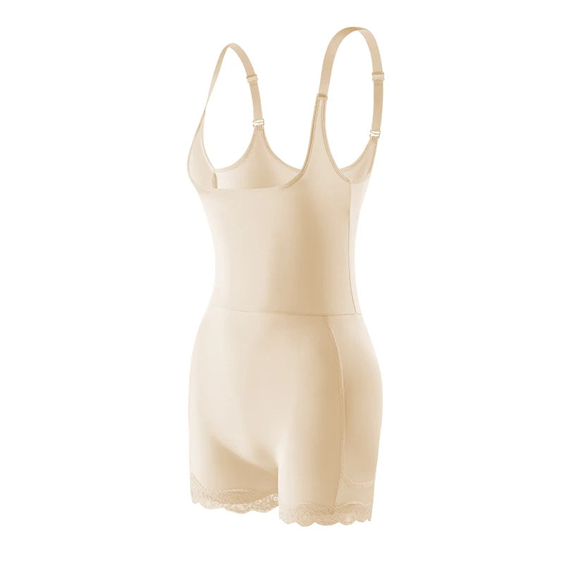 High Waist Shapewear Bodysuit for Women 4-Pad Butt and Hip Lifter Adjustable Shoulder Straps Tummy Control Slimming Fit