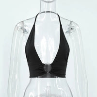 Summer Women Sexy Super-short Tank Tops Patchwork Camis Solid Hollow Out Tops Ladies Sleeveless Strapless V-neck Slim Top Vests