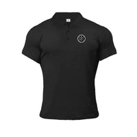 Running Short Sleeve Button Lapels Polo Shirts Men's Fitness Slim Fit Sports Cotton T Shirt Gym Bodybuilding Muscle Clothing