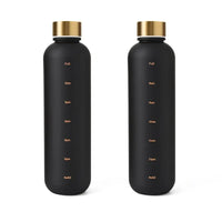 1L Bottle With Time Marker 32 OZ Motivational Reusable Fitness Sports Outdoors Travel Leakproof BPA Free Frosted Plastic