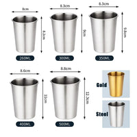 Stainless Steel Gold Cups 300ML Insulated Metal Cup 304 Drinking Beer Mug Metal Travel Drink Cup