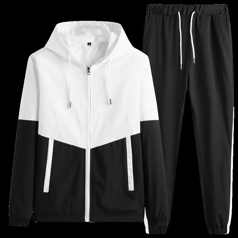 Autumn Sports Suit Men Jacket and Trousers Two Piece Set Casual Running Suit Mens Outfit Set 2023 Fashion Men's Joggers Set 5XL