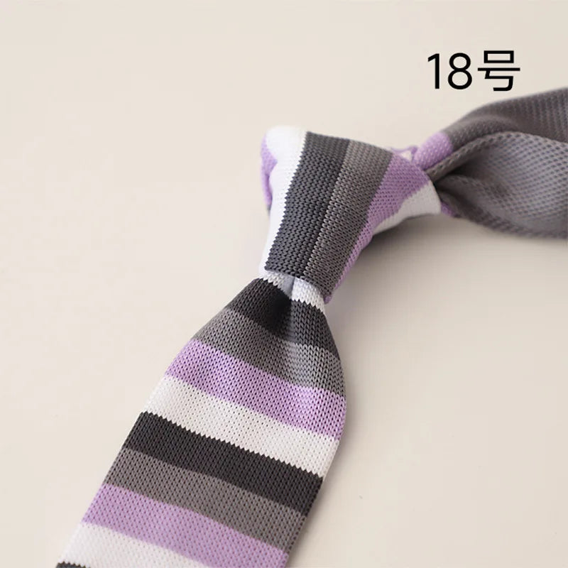 2025 New Striped Blue Neckties For Men Casual 6CM Narrow Ties Creative White Dots Neck Tie Wedding Party Accessories Cravat Gift