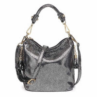 Luxury PU Handbags For Women New Summer Lady Shiny Coating Bucket Shoulder Bags Fashion Metalic Gold Silver Handbag