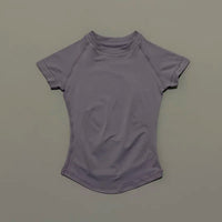 HISTELLO Sport Short Sleeve Top Seamless Yoga Leotard Clothing Women Running Sports T Shirt Workout Shirts Fitness Sports Vest