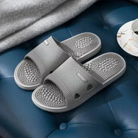 Summer Non Slip Solid Color Slippers for Men PVC material  Massage Comfortable Durable Bathroom Shoes Cool Pool