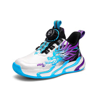 New waterproof leather-top rotary buckle children's sports casual shoes breathable running shoes for primary school students