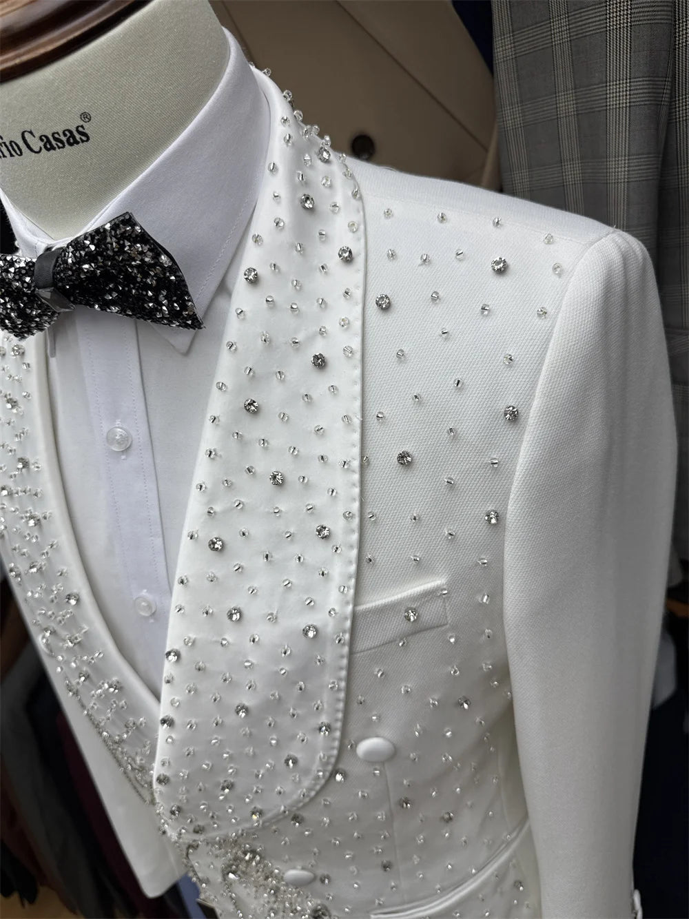 Chic Handsome Dancing Men's 2-pieces Date Suit Set Hot Sale Shawl Lapel Gorgeous Tassel Jacket Pants Wedding Party Groom Wear