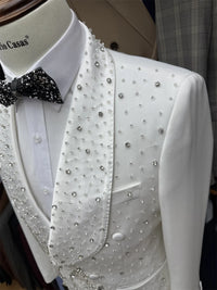 Chic Handsome Dancing Men's 2-pieces Date Suit Set Hot Sale Shawl Lapel Gorgeous Tassel Jacket Pants Wedding Party Groom Wear