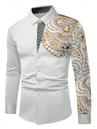 Men's Casual Button Shirt Blue Black White Wine Red Long Sleeve Lapel Spring Autumn Wedding Party Suit Plus Size Men's Clothing