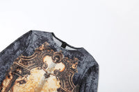 Sisterlinda Printing Slim O-Neck Long Sleeve Jumpsuit Women Sexy Popular Body-shaping Vestidos Girl Party Leisure Pencil Pants