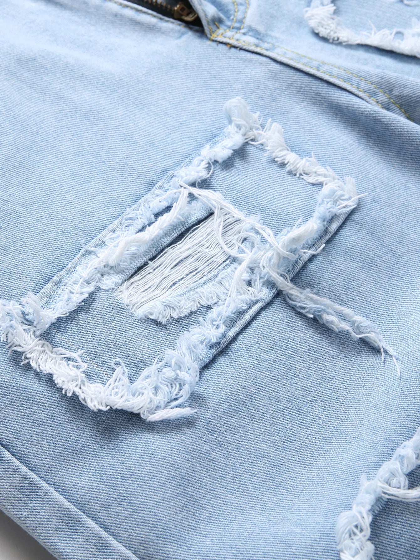 Holes Men Jeans Ankle Length Pants Denim Skinny Ripped Solid Vintage Wash Distressed Slim Fit Pockets 2024 High Street