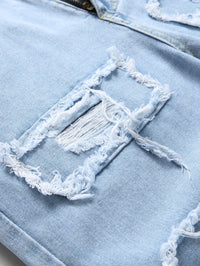 Holes Men Jeans Ankle Length Pants Denim Skinny Ripped Solid Vintage Wash Distressed Slim Fit Pockets 2024 High Street