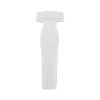 Women's Slim Sexy Strapless Long Dress Temperament Solid Color Hip Sleeveless Off-shoulder Backless Package Club Party Dresses