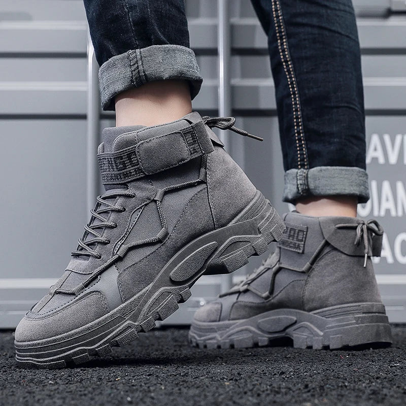 Tactical Boots Men Work & Safety Shoes Casual Sneakers Genuine Leather Men's Motorcycle Boots Mens Shoe Free Delivery Shoes High
