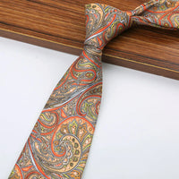 New 8CM Printing Ties For Men Necktie Paisley Floral Designer Scarf Tie For Groom Business Wedding Party