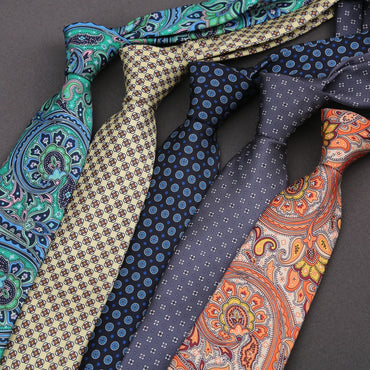 New 8CM Printing Ties For Men Necktie Paisley Floral Designer Scarf Tie For Groom Business Wedding Party