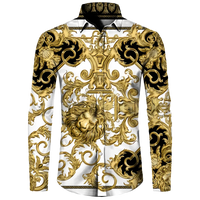 Men's Long Sleeved Button Up Shirt Autumn Comfortable Lapel Shirt Retro Ethnic Style Mens Long Sleeved Trend Street Men Clothing