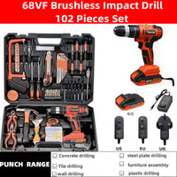 68VF Brushless Cordless Drill Complete Tool Kit Toolbox Electric Tool Set