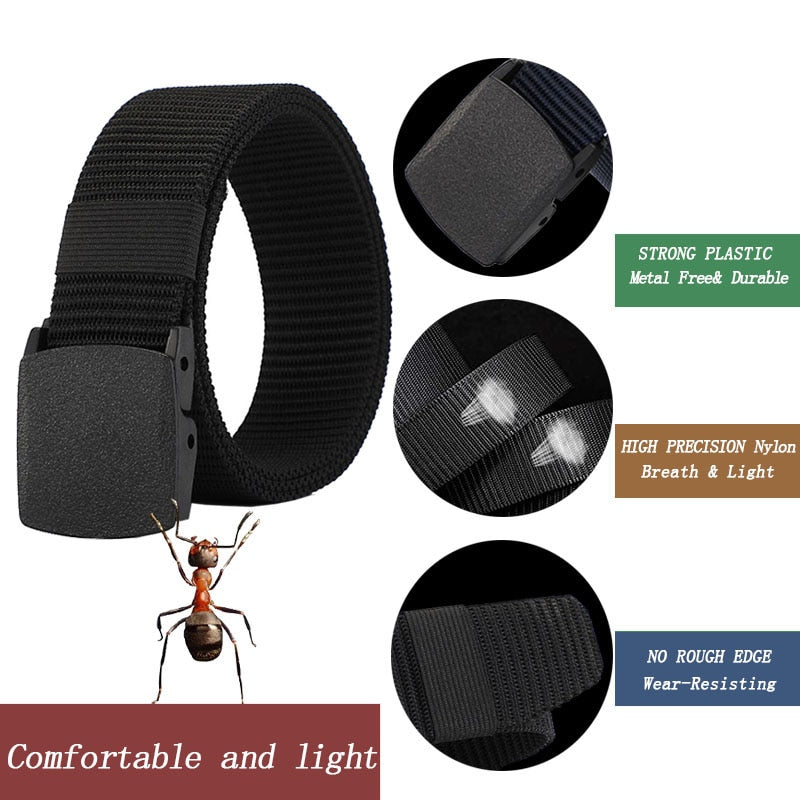 Mens Nylon Webbing Belts Canvas Casual Fabric Tactical Belt High Quality Accessories Military Jeans Army Waist Strap HB041