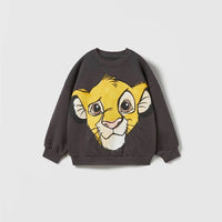 Cartoon Sweatshirts Pure Color Casual Sports Long-sleeved T-Shirt For Boys And Girls