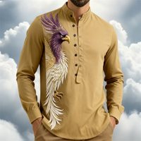 Men's shirt button up shirt Hawaiian clothing 3D printing 7-color animal fashion casual long sleeved comfortable fabric