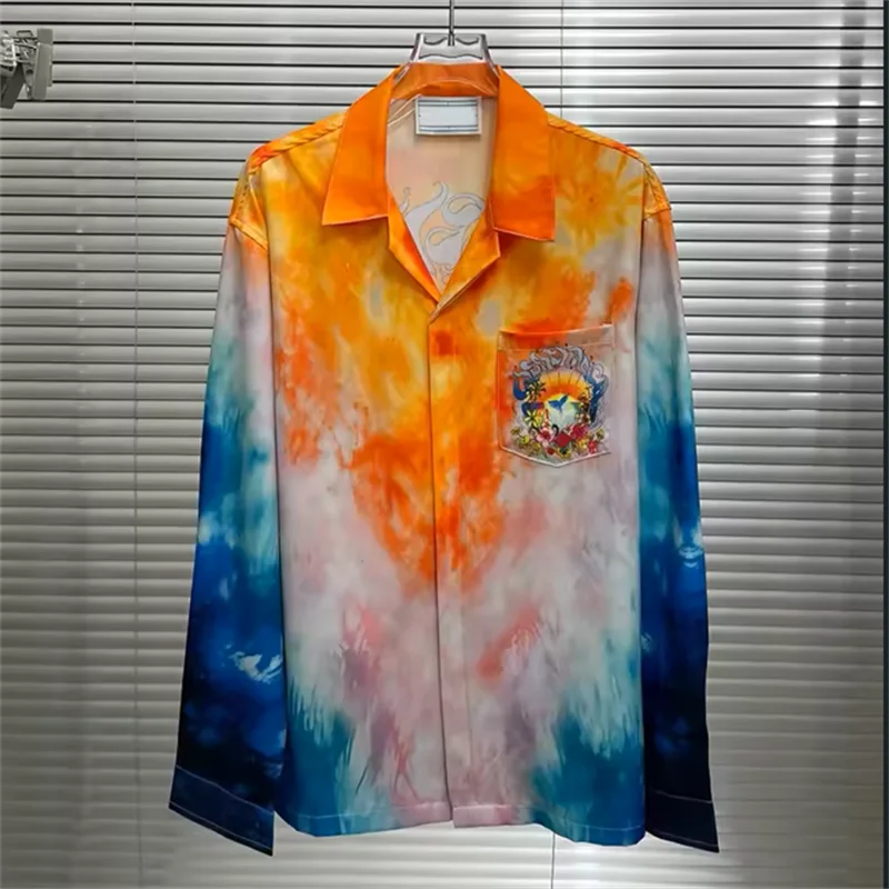 2025 men's printed T-shirt, men's and women's long sleeved shirt, 100% polyester fiber, fashionable and comfortable casual men's