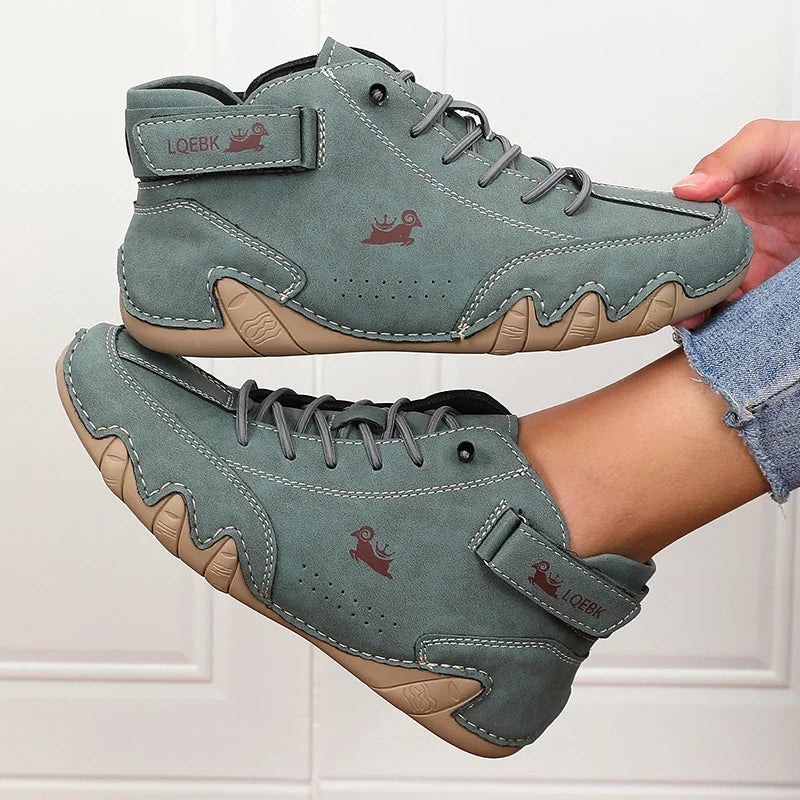 Khaki Women's Boots Trendy Comfortable Soft Soled High Top Boots Versatile Fashionable Commuting Motorcycle Women's Sneakers