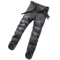 Jeans men straight tube loose 2024 autumn new item business elastic men's versatile casual pants trendy brand long pants men