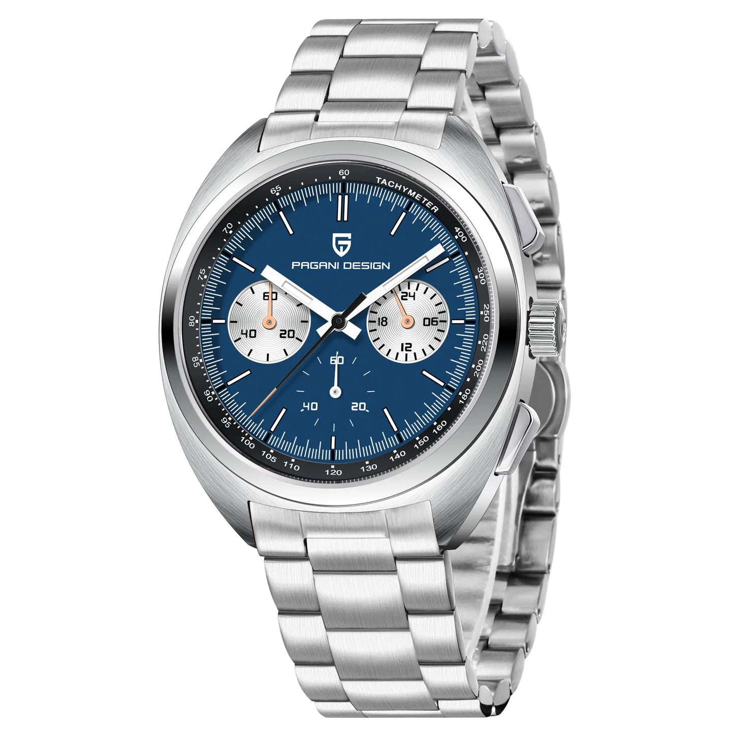 PAGANI DESIGN 2024 Retro Luxury Men's Watches Sports Chronograph VK63 Quartz Watch For Men AR Sapphire Waterproof Leather Clock