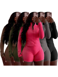 Sporty Shorts Outfit Set Sexy Women Skinny Two Pieces Club Matching Set Casual Tracksuit